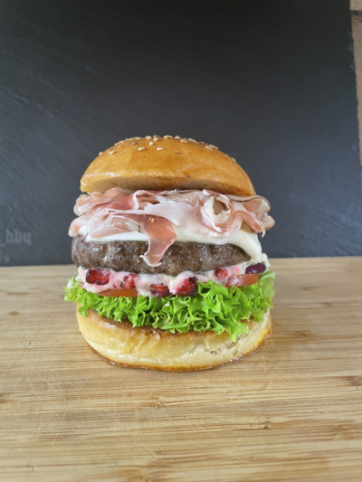 Wagyu Burger mit Pancetta 