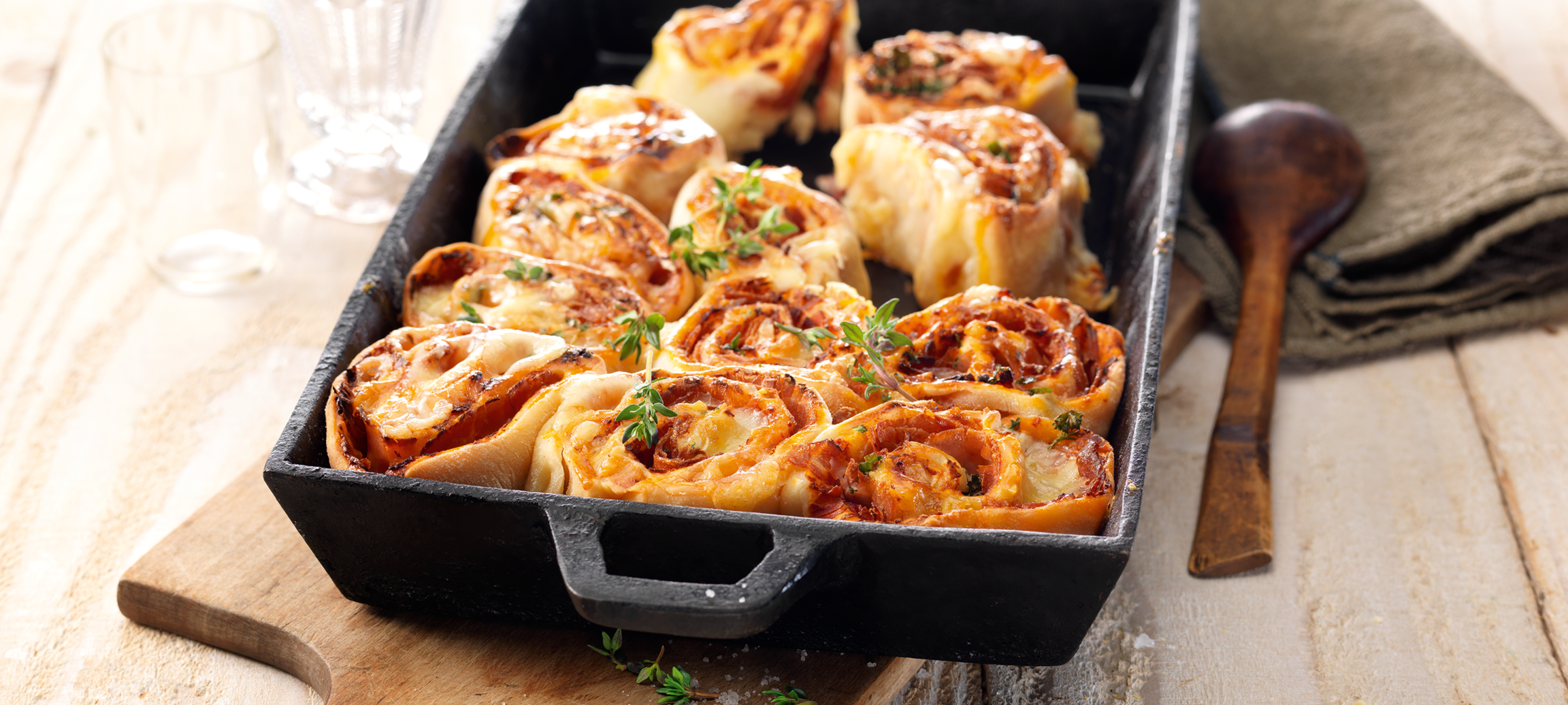 Escargots au jambon roulé et au fromage